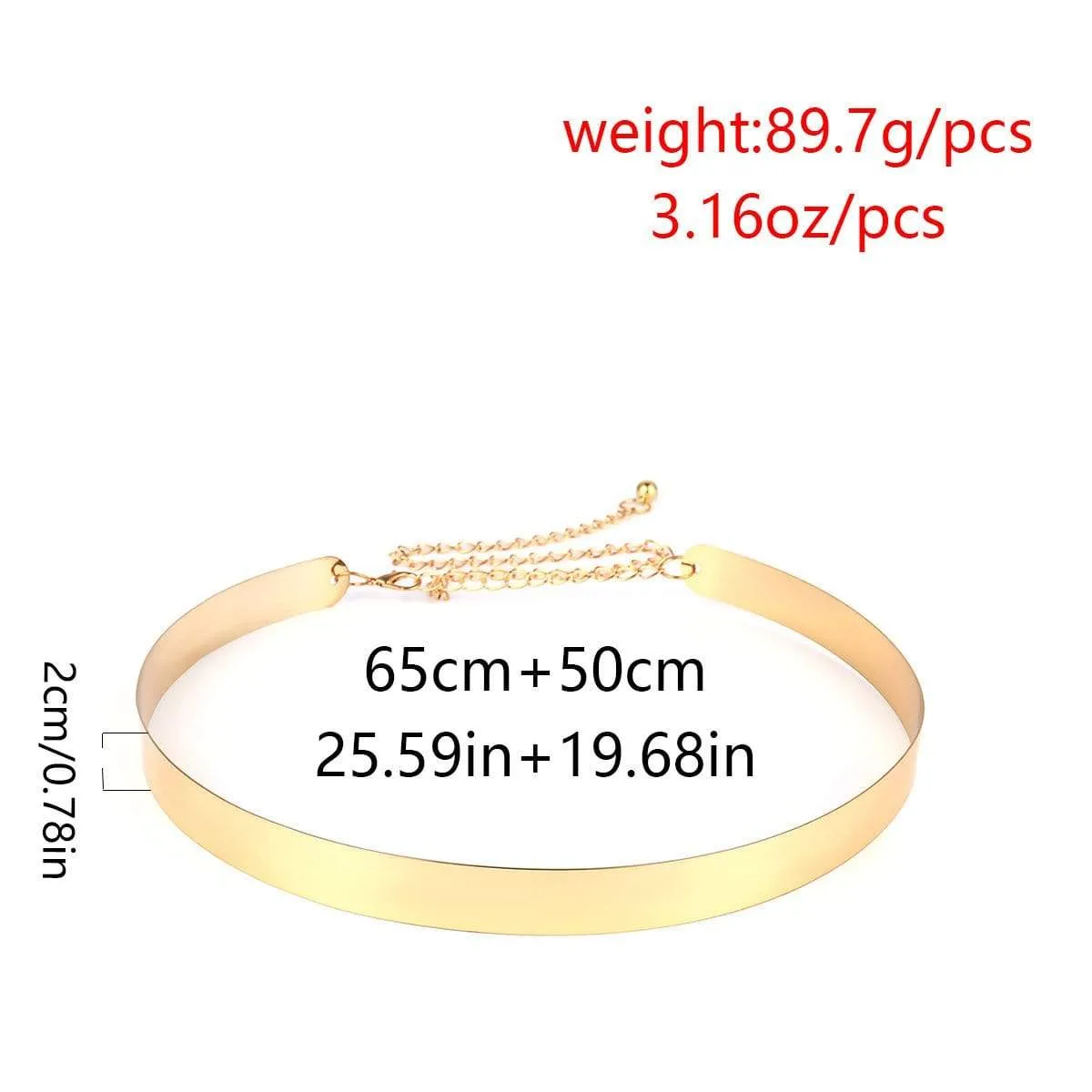 Gold Tone Stylish Waist Belt - Minimalist Skinny Belly Belt - I DO Wedding Sash